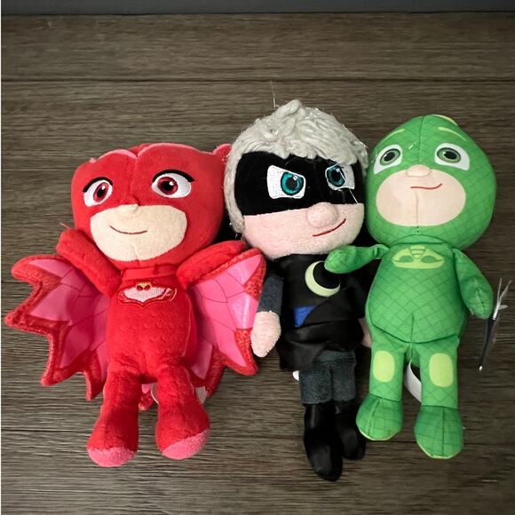Set of 3 PJ Masks Plush Toys- Catboy, Gecko, Luna Girl - Picture 1 of 6